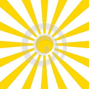 Sun rays summer background design. Vector isolated background illustration. Abstract yellow background. Abstract spotlight. Summer