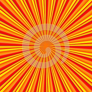 Sun rays, sunburst on yellow and orange color background. Vector illustration summer background design