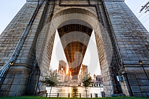 Sun rays under Queensboro bridge.