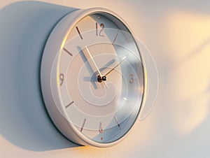 The sun is reflected in the wall clock