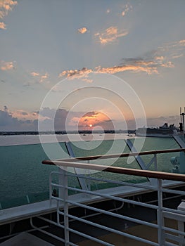Sun rise from cruise ship