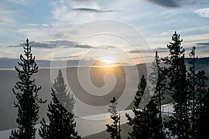 Sun Rise at Hayden Valley in Yellowstone