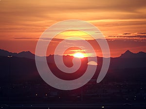 Sun rise over the mountains