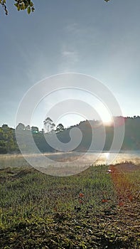 Sun rise in Situ Patenggang Lake in west Java, Indonesia