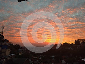 The sun rises from Central Java, Indonesia