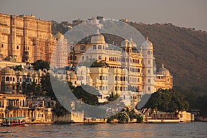 Sun rises on the Ghats of Udaipur