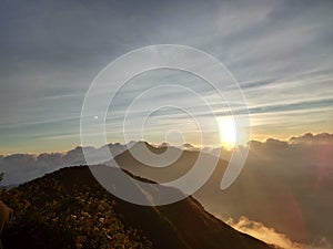 The sun rises over Mount Andong