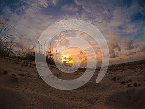 Sunrise over the dunes on St. George Island, Florida