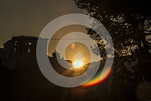 Sun rising over Acropolis