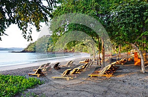 Sun rising over the Playa Blanca beach in Papagayo, Costa Rica