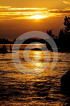 Sun Rising Over Stoney Lake At Burleigh Falls