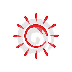 Sun rotation swirl rays logo vector