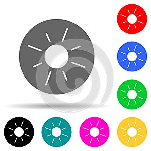 sun in round multi color style icon. Simple thin line, outline vector of web icons for ui and ux, website or mobile application