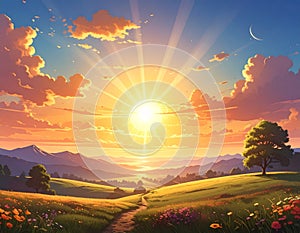 Sun Journey Across the Sky