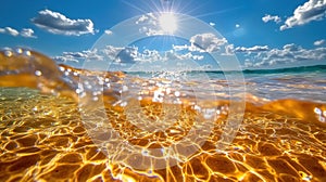 the sun's rays danced on the crystal clear water
