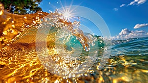 the sun's rays danced on the crystal clear water