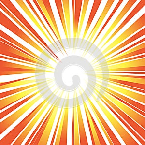 Sun`s orange rays or explosion background for design speed, move photo