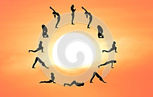 Sun salutation or surya namaskara