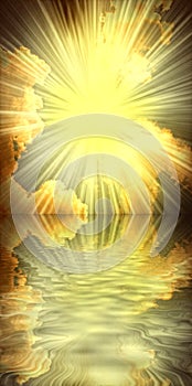 Sun,sea and clouds religious spiritual