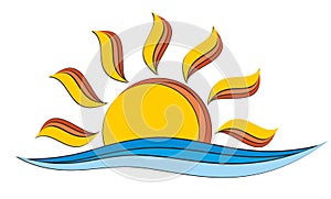 Sun and sea logo