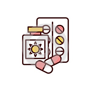Sun-sensitizing drugs RGB color icon