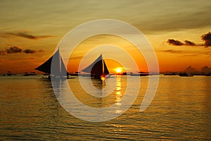 Sun set in Boracay photo