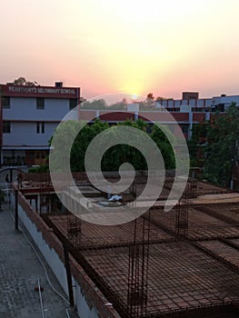 Sun set from a construction site