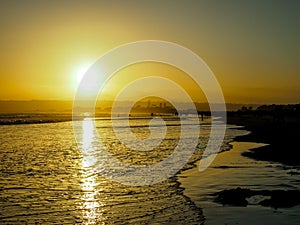 The Sun Set at the Coronado Beach in San Diego in June photo