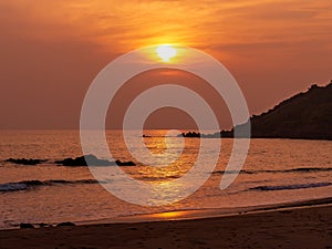 Sun set at Indian Ocean from Tarkarli Beach