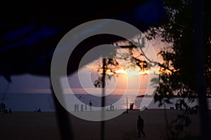 Sun set kollam beach shot photo