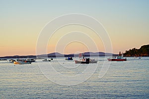 The sun set landscape of Bar Harbor