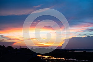 Sun set nature background