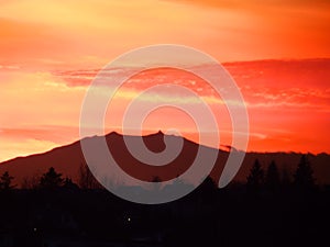 Sun set over Snaefellsjokull