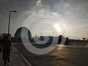 Sun Set In UAE with Dome Structure