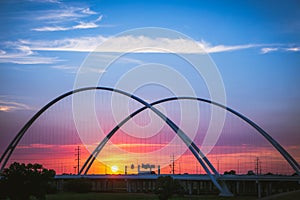 Margaret McDermott Bridge Sunset in Dallas Texas