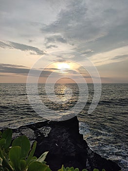 The sun sets at the end cliff