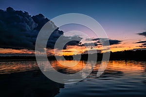 A sunset at the Javari River