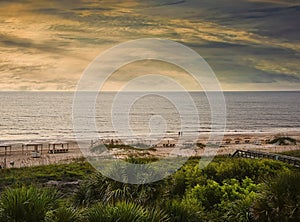 Sun Setting on the Beach in Amelia Island, Florida photo