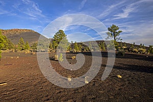 Sun Setting Over Sunset Crater Volcano