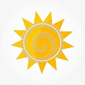 Sun with shade icon. 