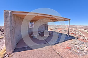 Sun Shade Shelter along Long Logs Trail at Petrified Forest AZ