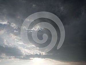 Sun shine in the dark cloud