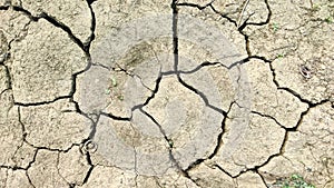 Sun shines down on parched, cracked land due to extreme drought