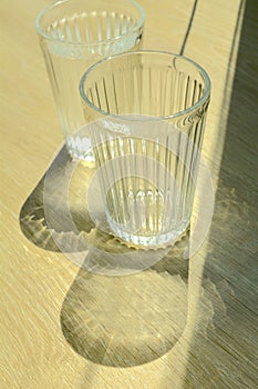 Beautiful glass with beautiful reflection in the sun