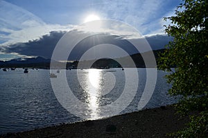 Sun Shining Through the Clouds Near Ben Nevis