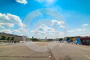 Sun shining over Army museum in Paris