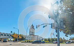 sun shining over Beverly Hills city hall