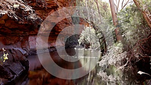 sun shining on a pool of water at the garden eden in kings canyon