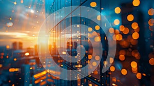 Sun Shining Through Skyscraper Windows