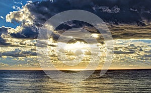 Rain cloud over Ocean photo